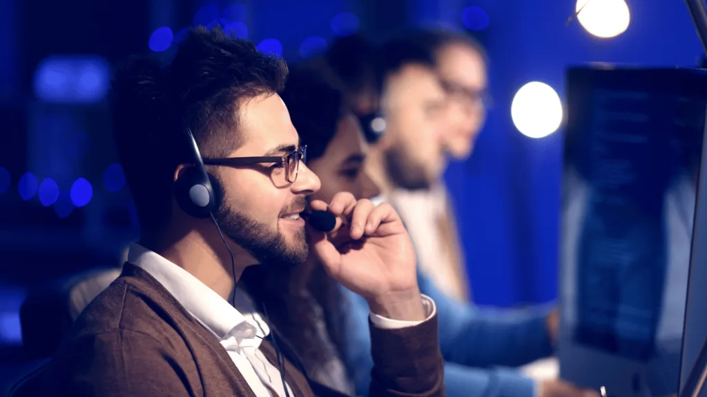 Tech support team working on complex technical issues