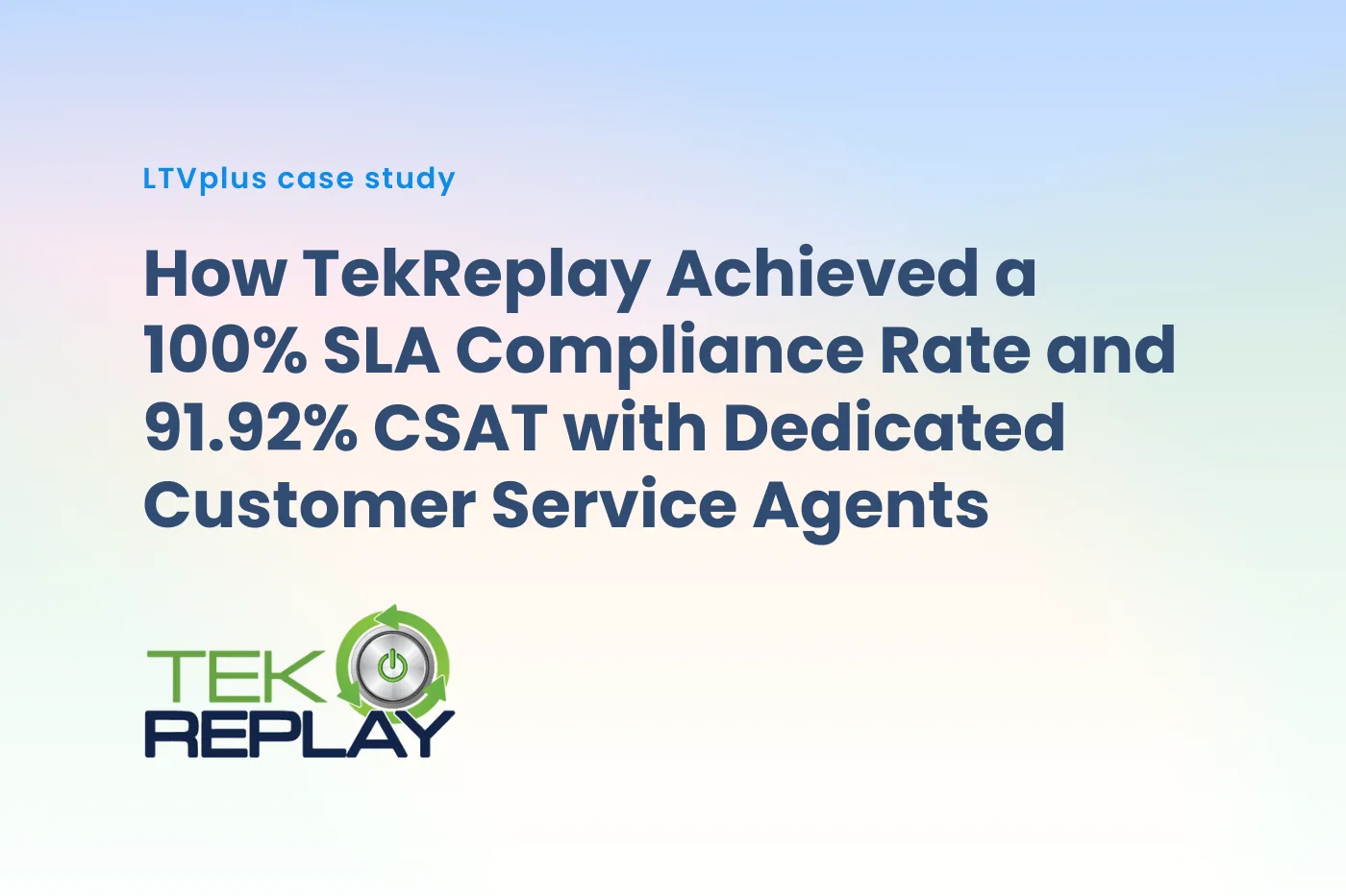 How TekReplay achieved a 100% SLA Compliance Rate and 92% CSAT with dedicated customer service agents