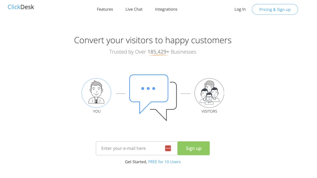 ClickDesk focuses on providing a seamless platform for voice and video chat