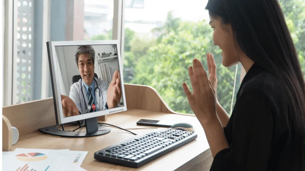 Patient booking an online healthcare consultation