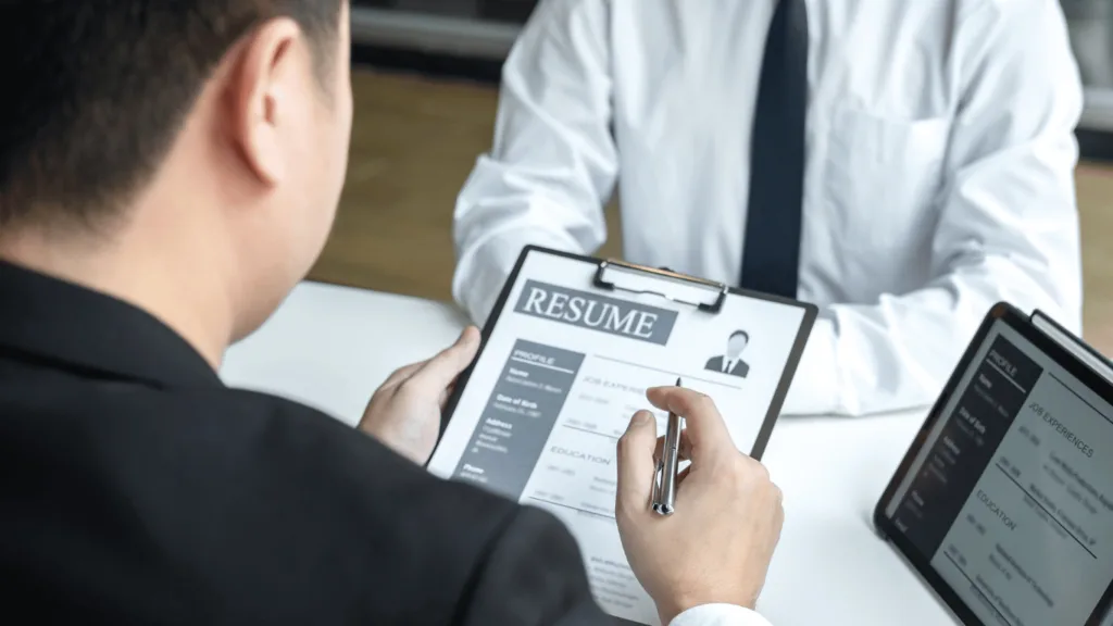 Hiring manager interviewing for a customer service role