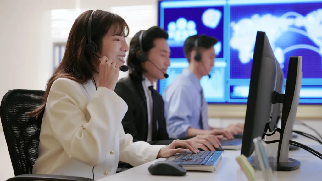 Customer service team ready to serve