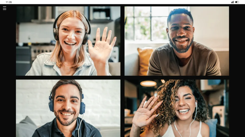 Business leaders and new hires demonstrating rapport remotely