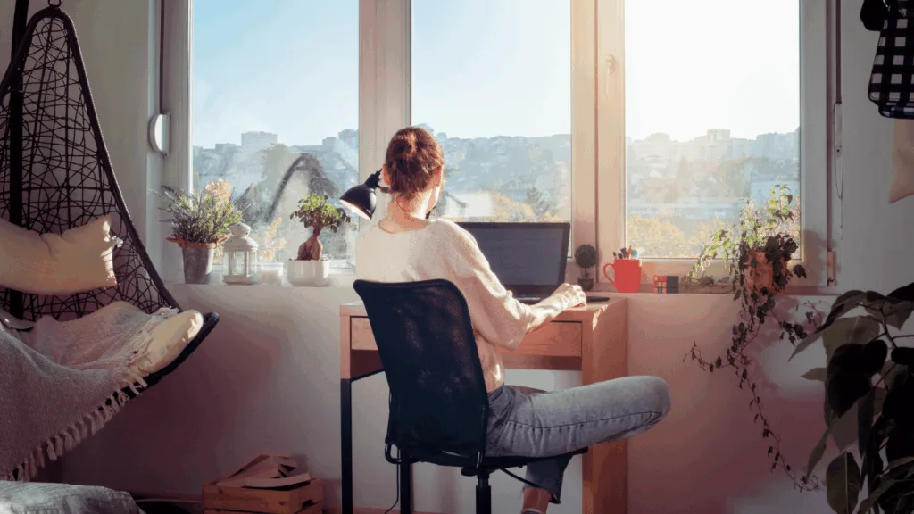 Remote workers with own schedule working on their own hours