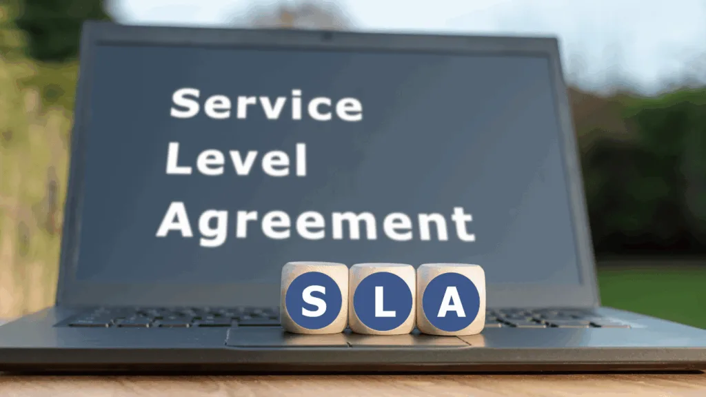 Service Level Agreement (SLA) on a laptop screen