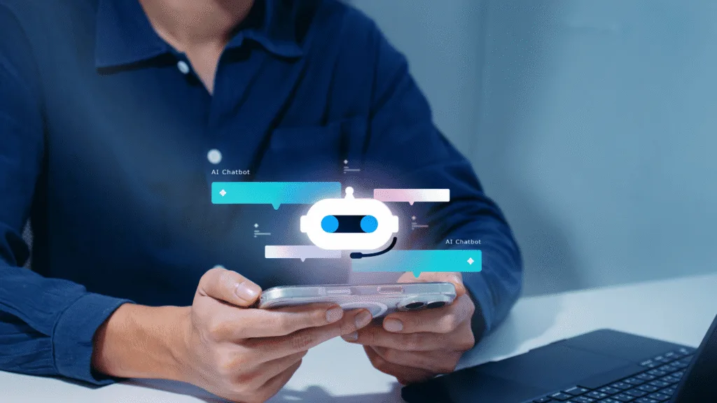 Human customer support agent using AI chatbot